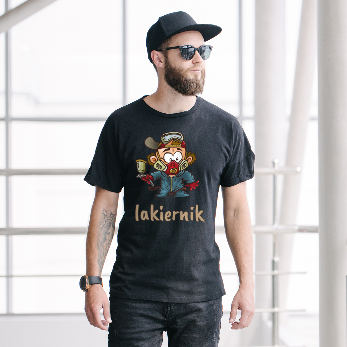 Zawód Lakiernik - Męska Koszulka Czarna