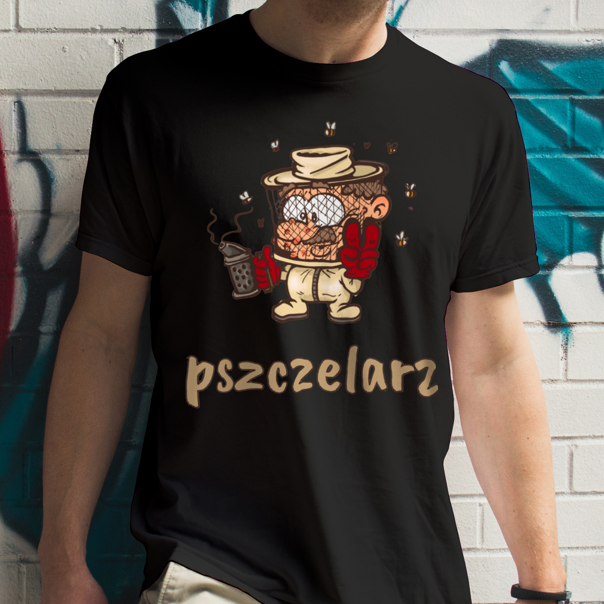 Zawód Pszczelarz - Męska Koszulka Czarna
