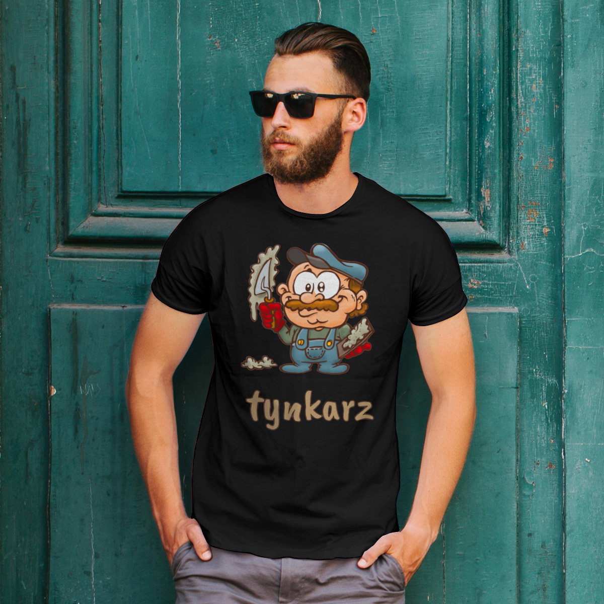Zawód Tynkarz - Męska Koszulka Czarna