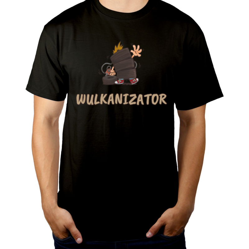 Zawód Wulkanizator - Męska Koszulka Czarna