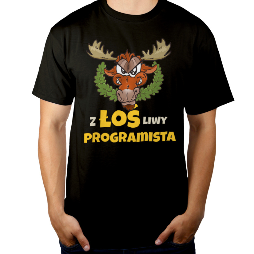 Złośliwy Programista Łoś - Męska Koszulka Czarna