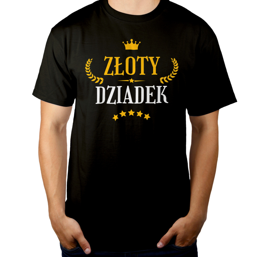 Złoty Dziadek - Męska Koszulka Czarna