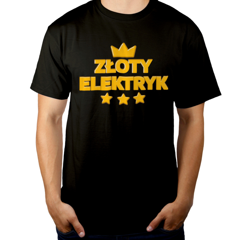 Złoty Elektryk - Męska Koszulka Czarna