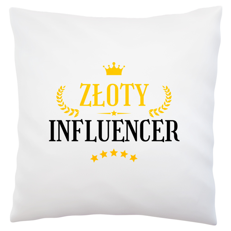 Złoty Influencer - Poduszka Biała