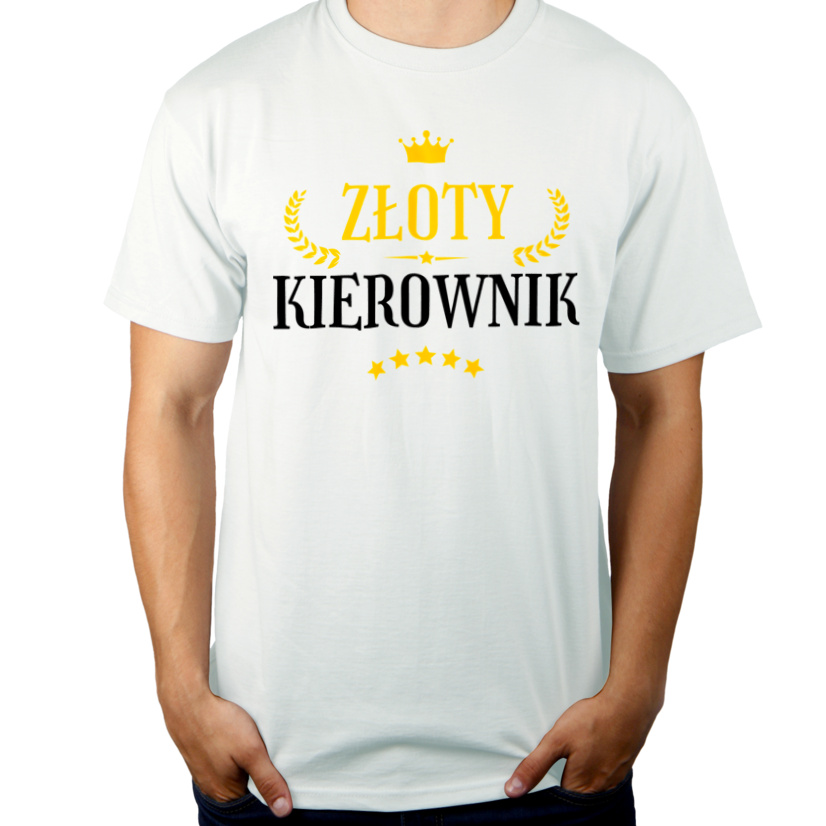 Złoty Kierownik - Męska Koszulka Biała
