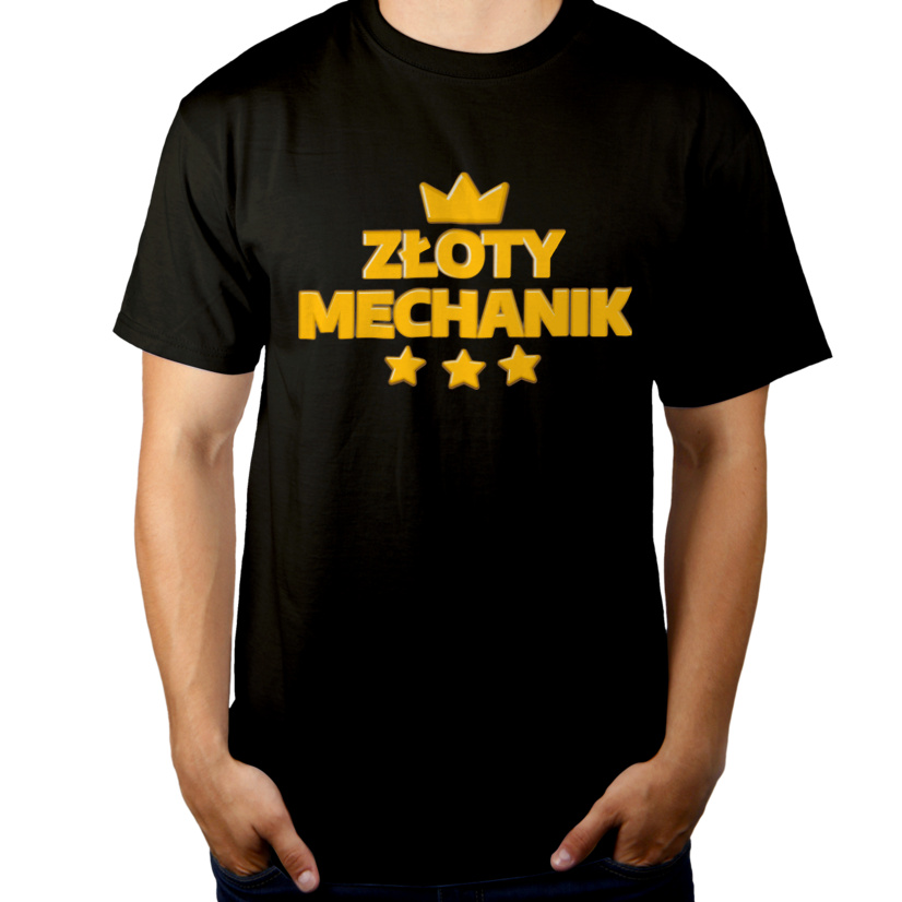 Złoty Mechanik - Męska Koszulka Czarna