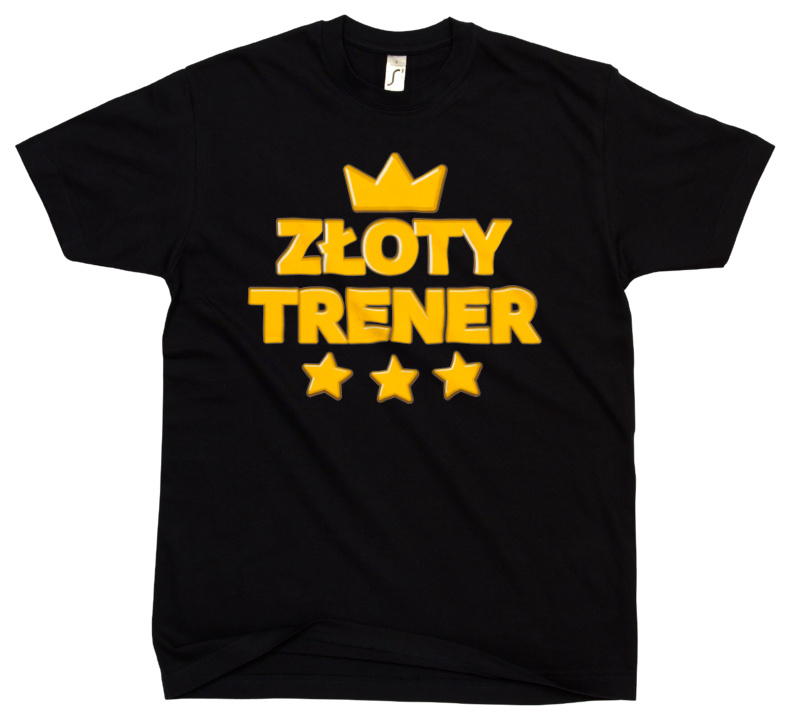 Złoty Trener - Męska Koszulka Czarna
