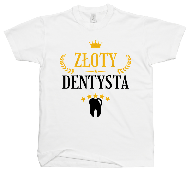 Złoty dentysta - Męska Koszulka Biała