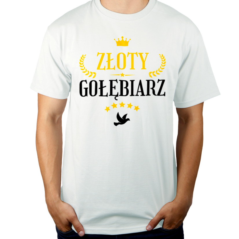 Złoty gołębiarz - Męska Koszulka Biała