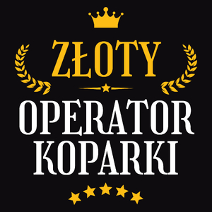 Złoty operator koparki - Męska Bluza z kapturem Czarna