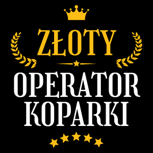 Złoty operator koparki - Torba Na Zakupy Czarna