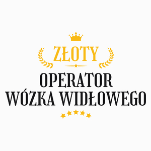 Złoty operator wózka widłowego - Poduszka Biała