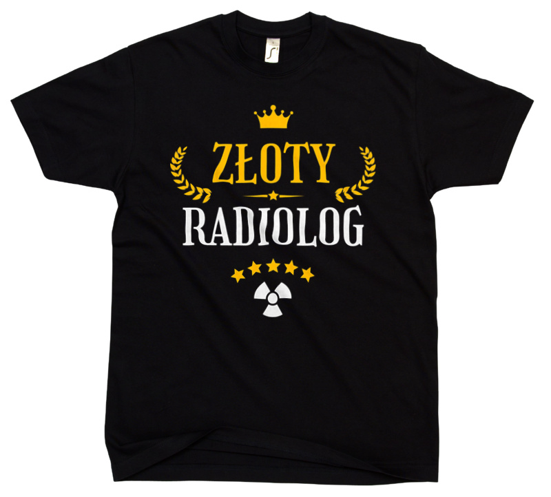 Złoty radiolog - Męska Koszulka Czarna
