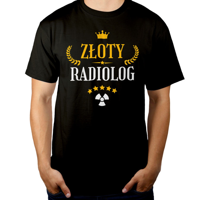 Złoty radiolog - Męska Koszulka Czarna