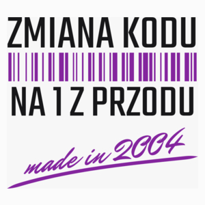 Zmiana Kodu Na 1 Z Przodu Urodziny 18 Lat 2005 - Poduszka Biała
