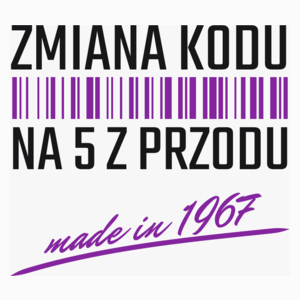 Zmiana Kodu Na 5 Z Przodu Urodziny 55 Lat 1968 - Poduszka Biała