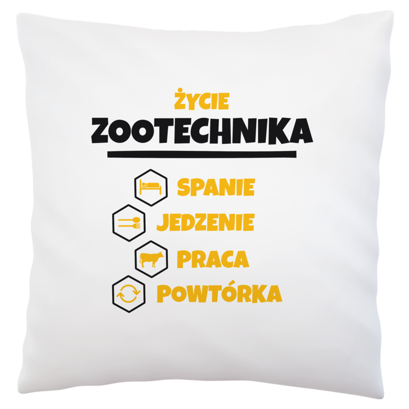 Zootechnik - Spanie Jedzenie - Poduszka Biała
