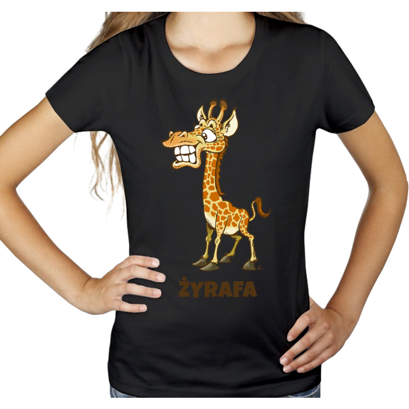 Żyrafa - Damska Koszulka Czarna