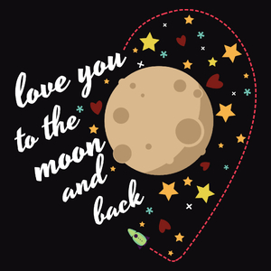 love you to the moon and back - Męska Koszulka Czarna