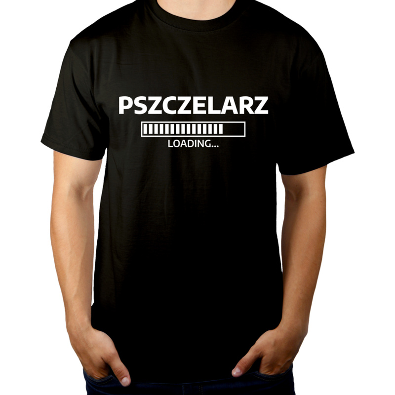 pszczelarz loading - Męska Koszulka Czarna