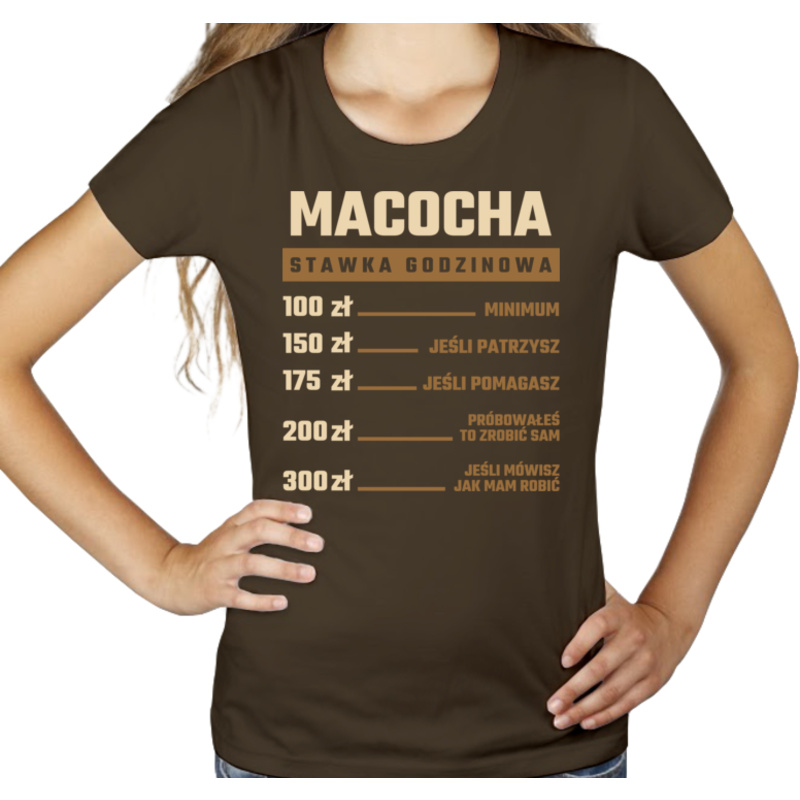 stawka godzinowa macocha - Damska Koszulka Czekoladowa