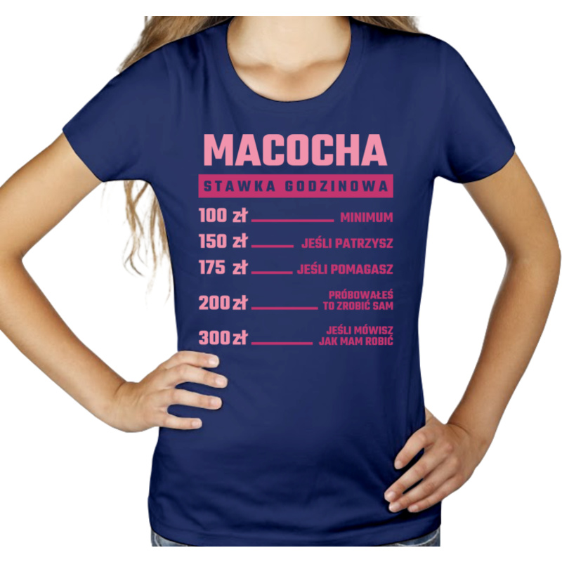 stawka godzinowa macocha - Damska Koszulka Granatowa