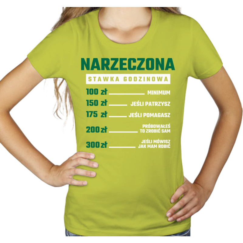 stawka godzinowa narzeczona - Damska Koszulka Jasno Zielona