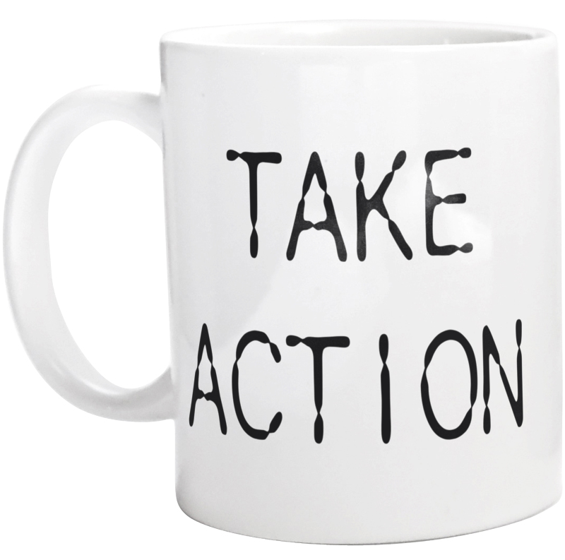 take action - Kubek Biały